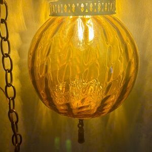 Amber Glass Hanging Pendant Light -